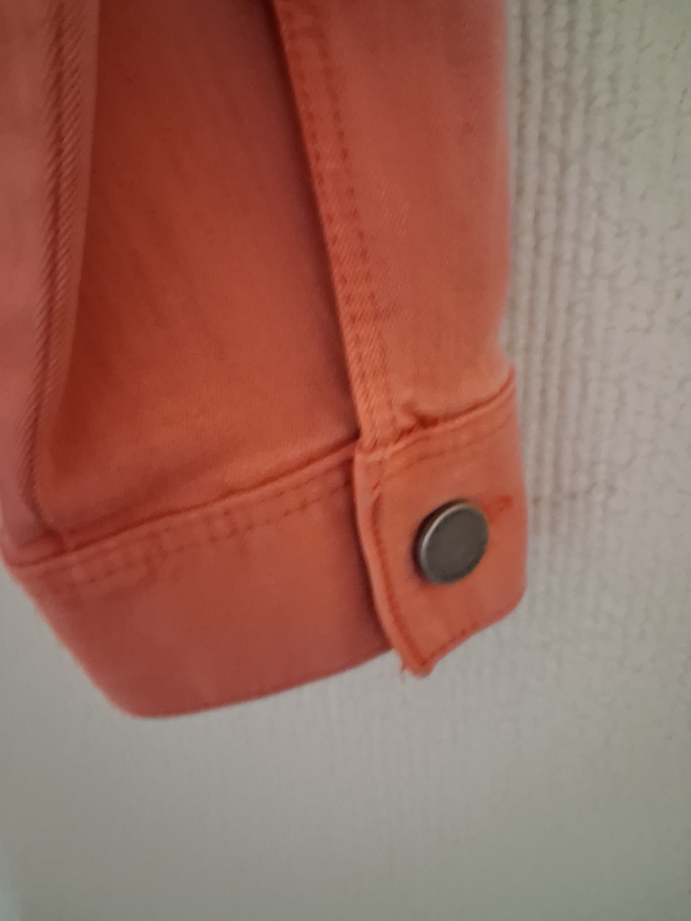 Liverpool Coral Denim Jacket - Women's Button-Front Trucker - Picture 5 of 11